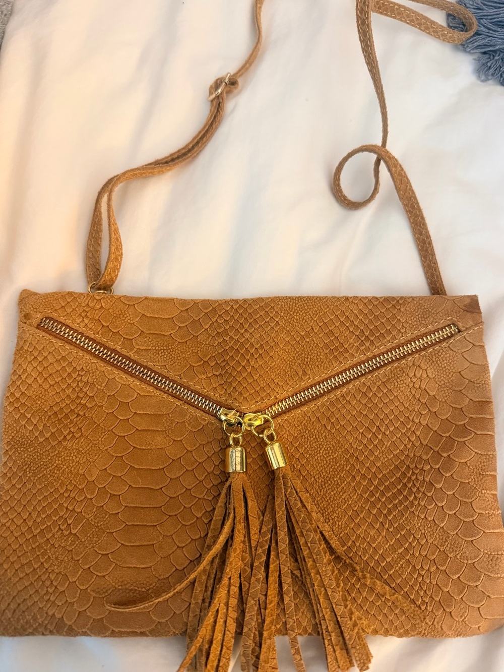 Made in Italy Genuine Leather Tan Women’s Clutch